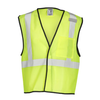 Kishigo, Safety Vest, Polyester, Hook/Loop, Lime, LG/XL