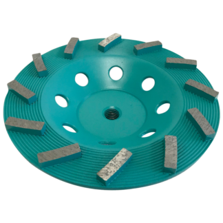 Syntec Premium Spiral Cup Wheel, Green Series, Non-threaded, 12 Segment, 7"
