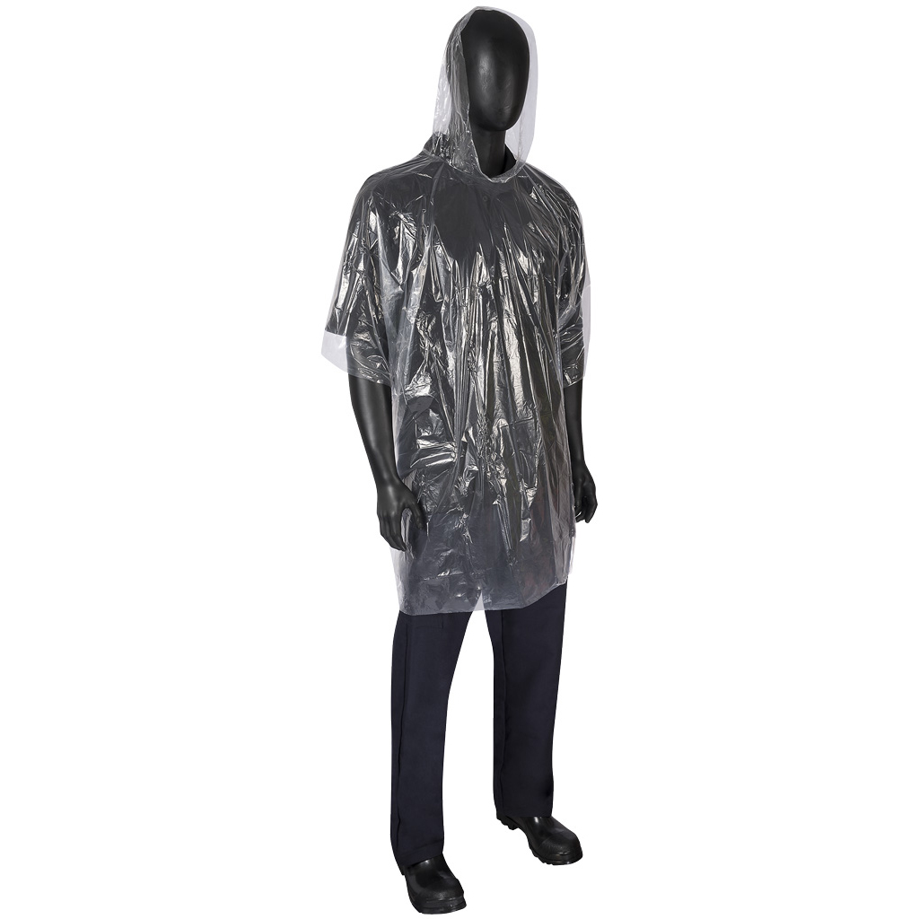 DuraWear Clear Disposable Poncho, One Size Fits All