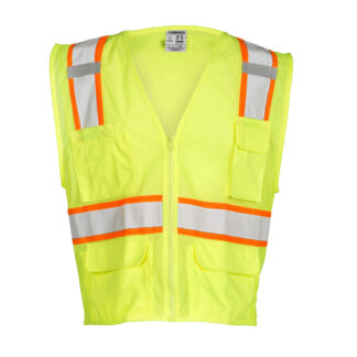 Kishigo, Mesh Vest, Multi-Pocket Zipper Close, Ultra-Cool, LG