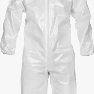 Lakeland C72132-2X Heat Sealed Seam White Chemmax 2 Coveralls with Respirator Fit Hood, Elastic Wrists and Ankles, Zipper Front, Size 2XL, -6 Per Case