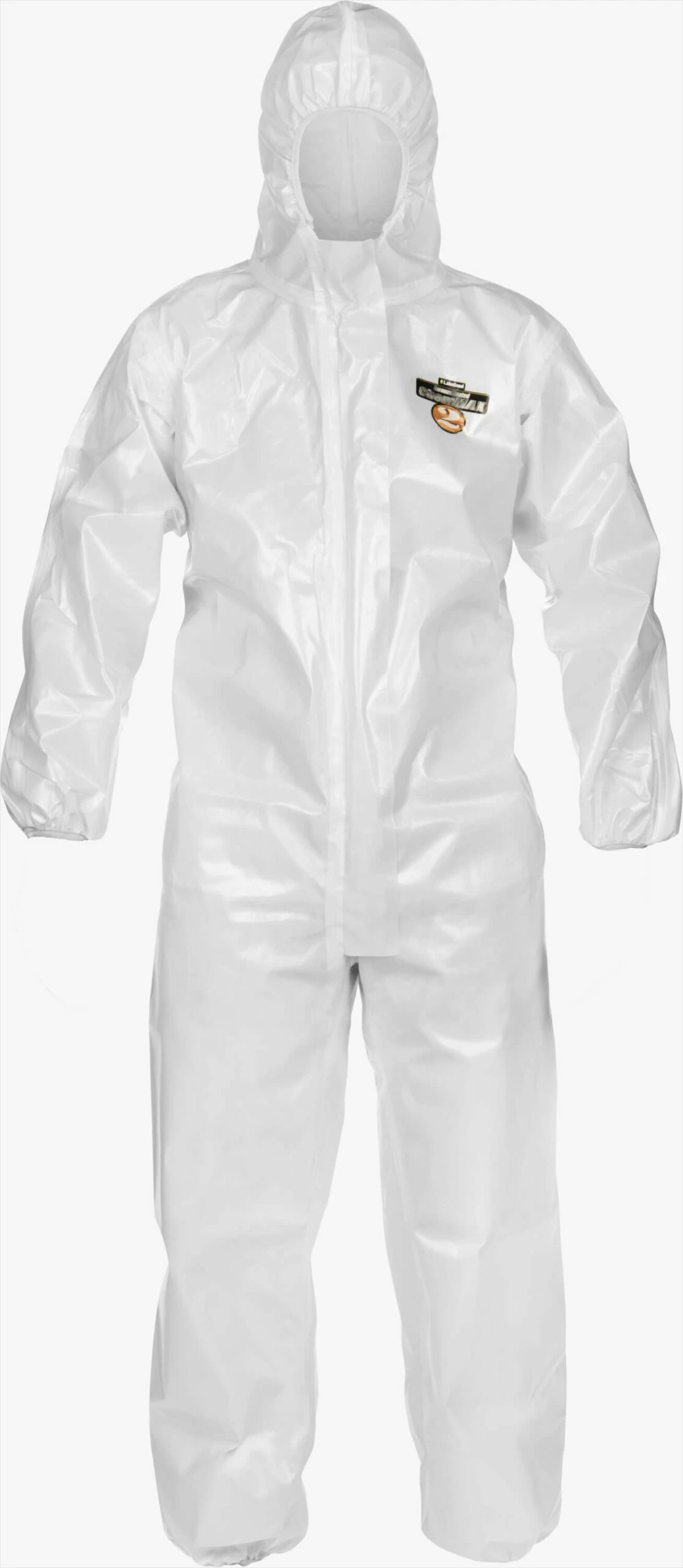 Lakeland C2t132-5x Heat Sealed Seam White Chemmax 2 Coveralls With Respirator Fit Hood, Elastic Wrists And Ankles, Zipper Front, Size 5xlarge, (6) Per Case, A96066