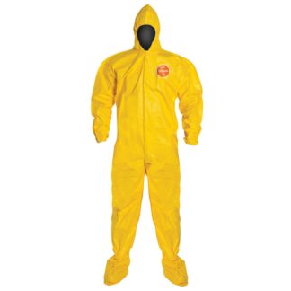 Dupont Coverall, Tychem Bound Seam w Boots, 12/Case, 2XL