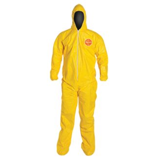 Dupont Coverall, Tychem Serged Seam w Boots, 12/Case, XL