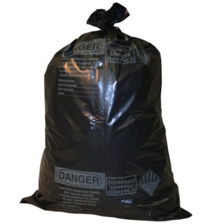 Poly Garbage Bag, Black ACM-Printed Contractor Bag, Perforated, 33" x 45", 5 MIL, (75) Bags