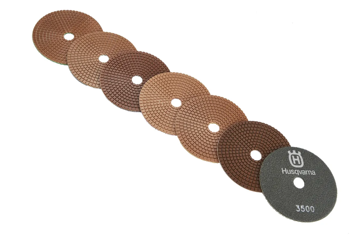 Husqvarna, P 1200 Resin Polishing Pads for Concrete, Grit 150, 0, Diameter 3"