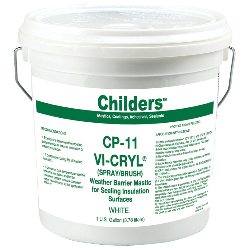 Childers, Mastic, CP-11 Vi-Cryl UV Resistant Weather Barrier Coating, White (Multiple Sizes)